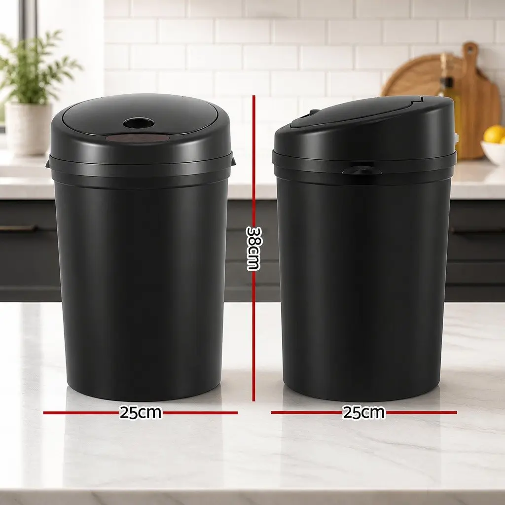 Automatic Trash Can Kitchen Use 9L Black
