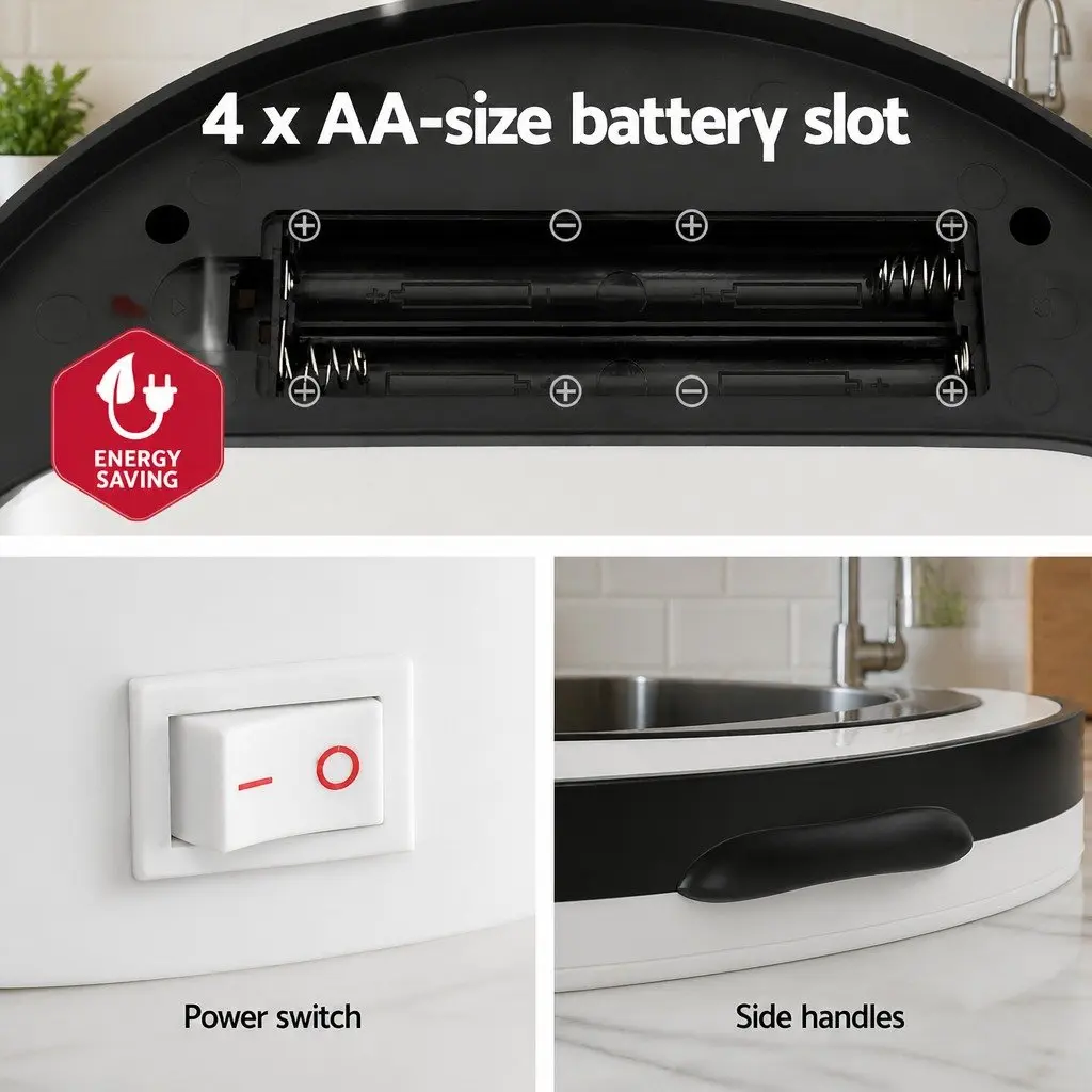 Automatic Trash Can Kitchen Use 9L White Hands Free Sensor Bin