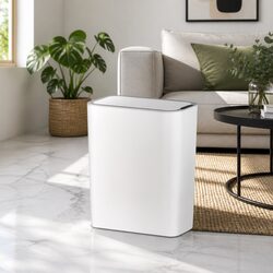 9L White Motion Sensor Trash Bin with Compact Dimensions