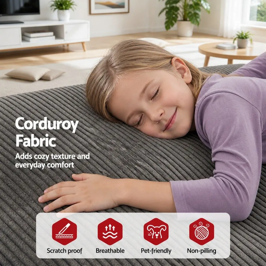 Foldable Bean Bag Sofa Bed in Grey