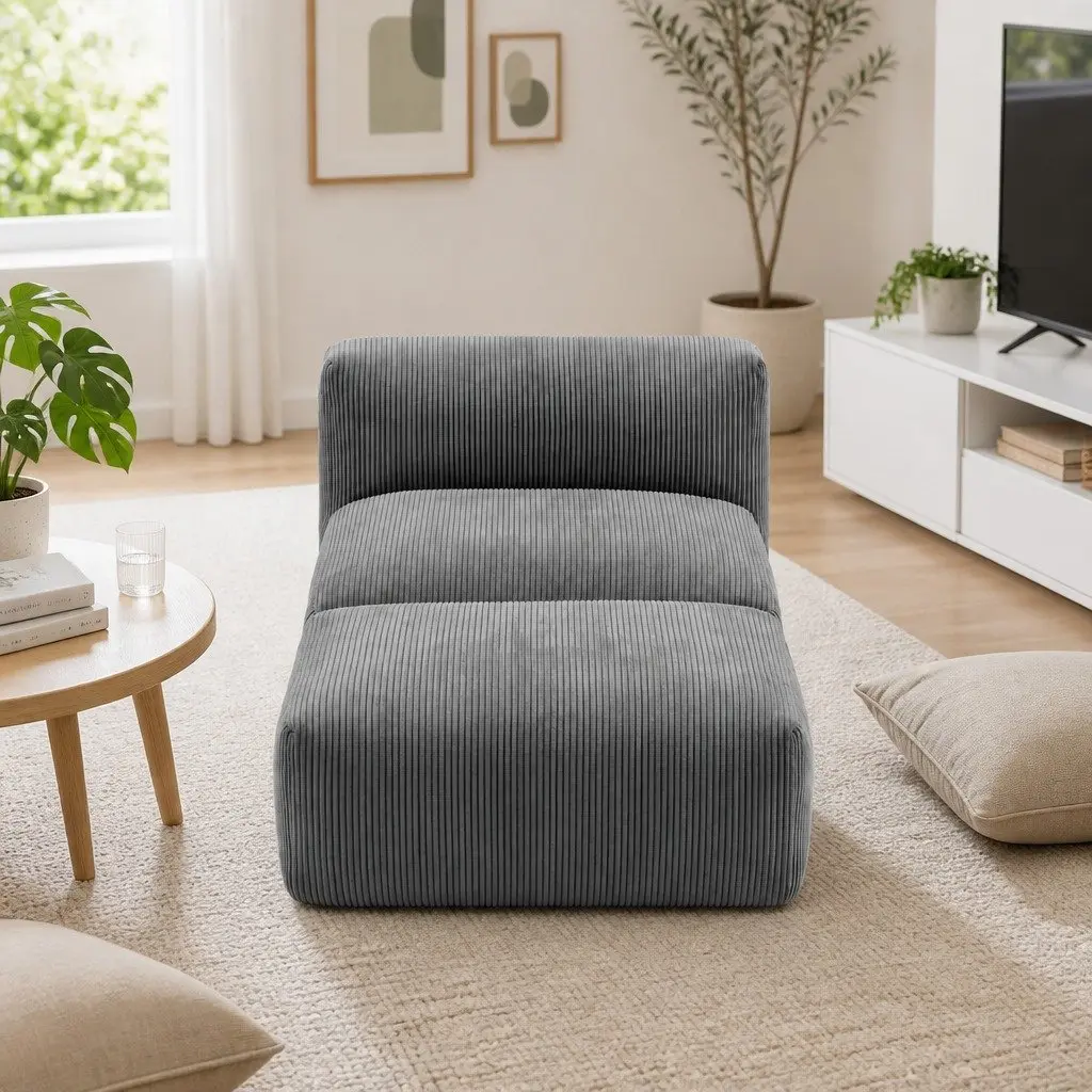 Foldable Bean Bag Sofa Bed in Grey