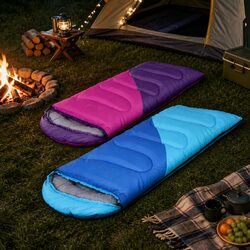 Kids Sleeping Bag Set of 2 Single 172cm Thermal Camping Hiking Outdoor Gear