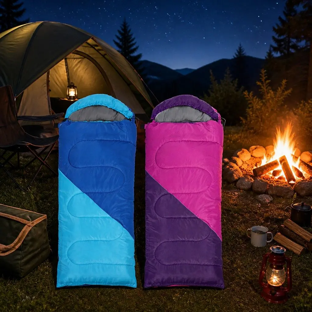 Kids Sleeping Bag Set of 2 Outdoor Camping Hiking 172cm Thermal