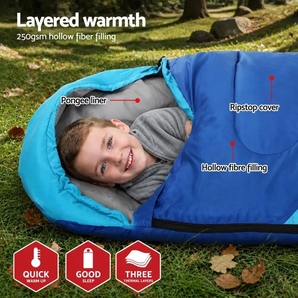 Kids Sleeping Bag Set of 2 Outdoor Camping Hiking 172cm Thermal