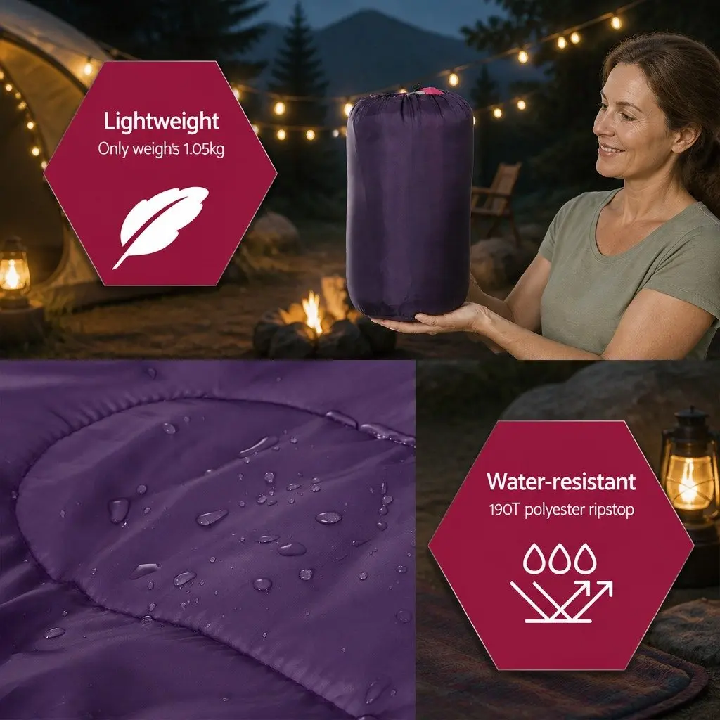 Kids Sleeping Bag Set of 2 Outdoor Camping Hiking 172cm Thermal
