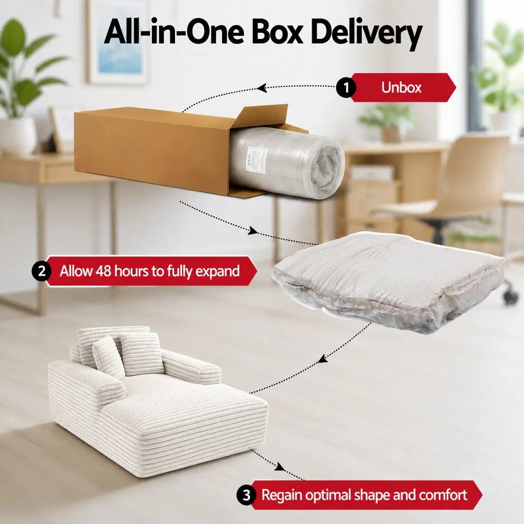 Beige Sofa Bed with Pocket Spring Core