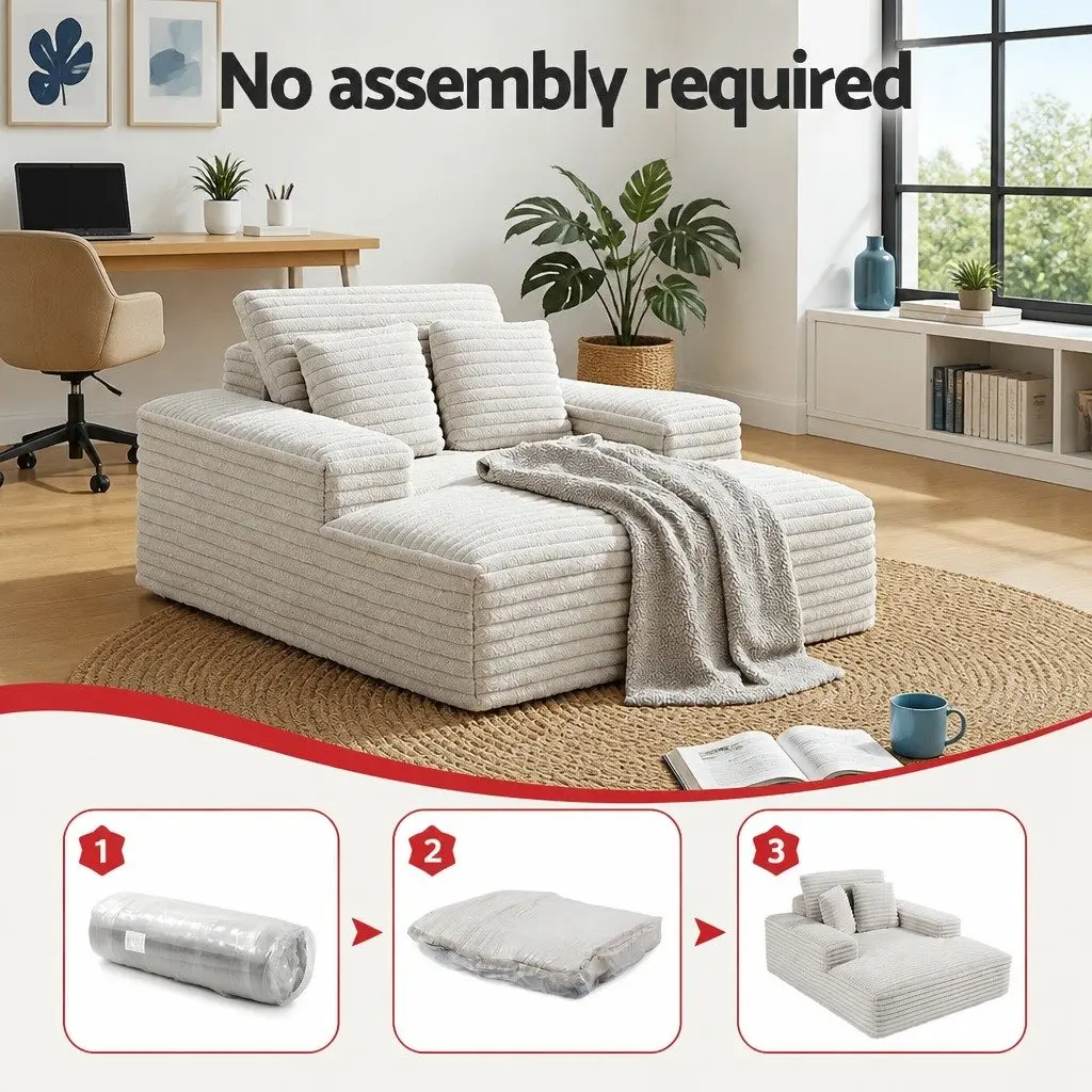 Beige Sofa Bed with Pocket Spring Core