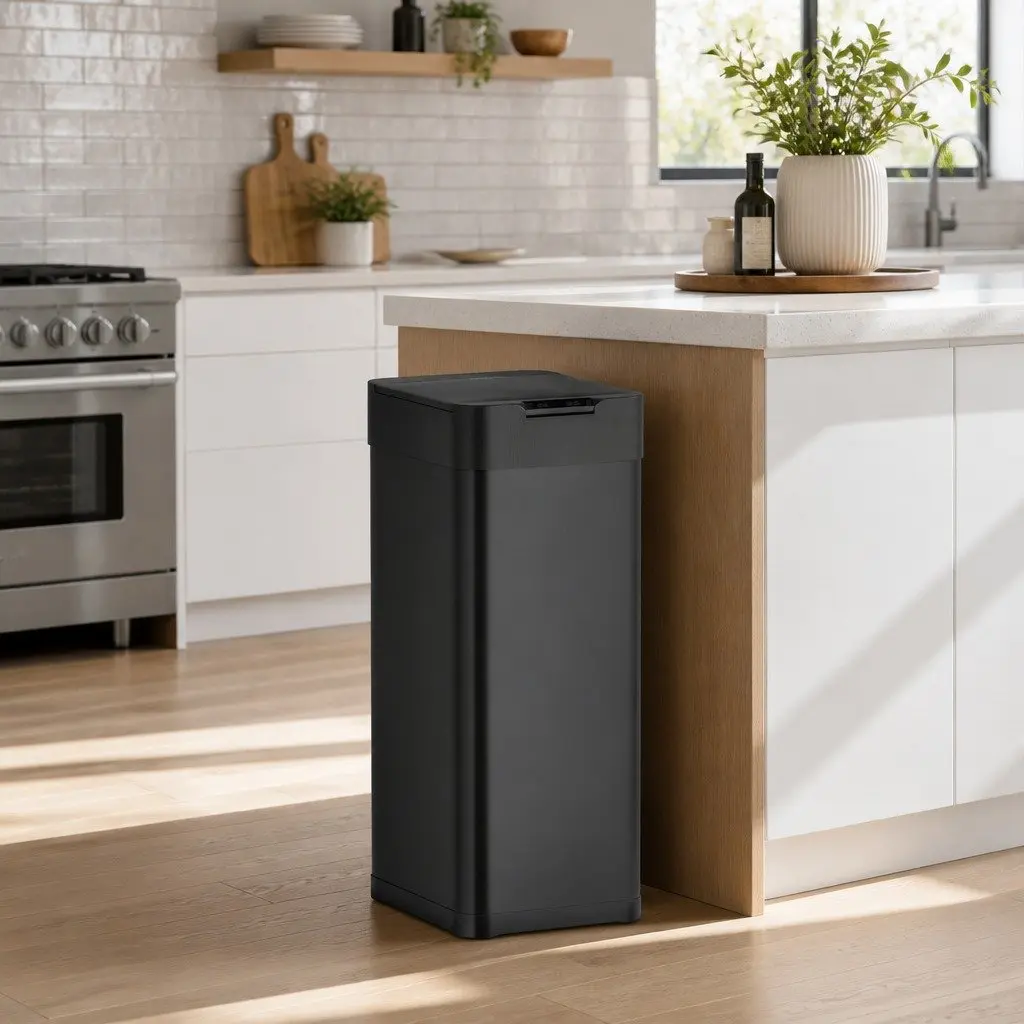 Automatic Motion Sensor Kitchen Trash Can 50L Black