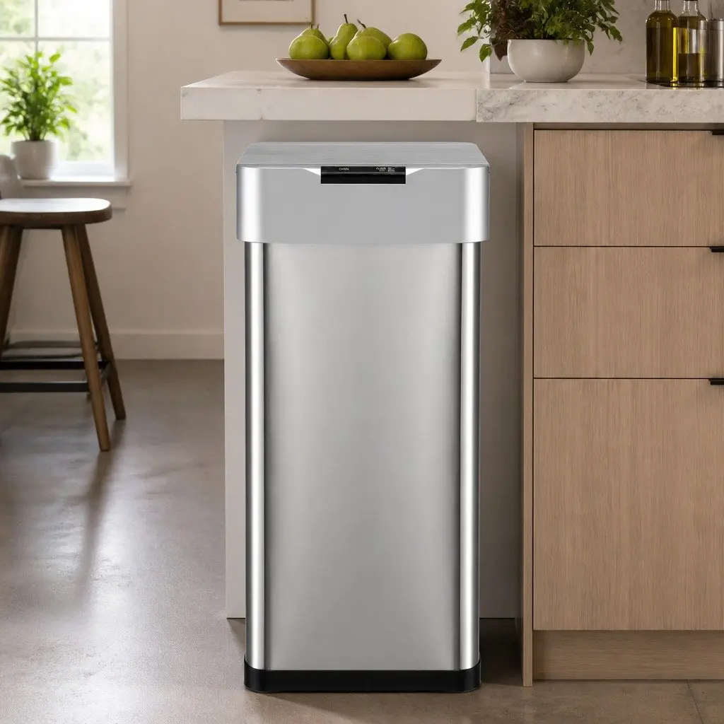 Automatic Trash Can Kitchen 50L Silver