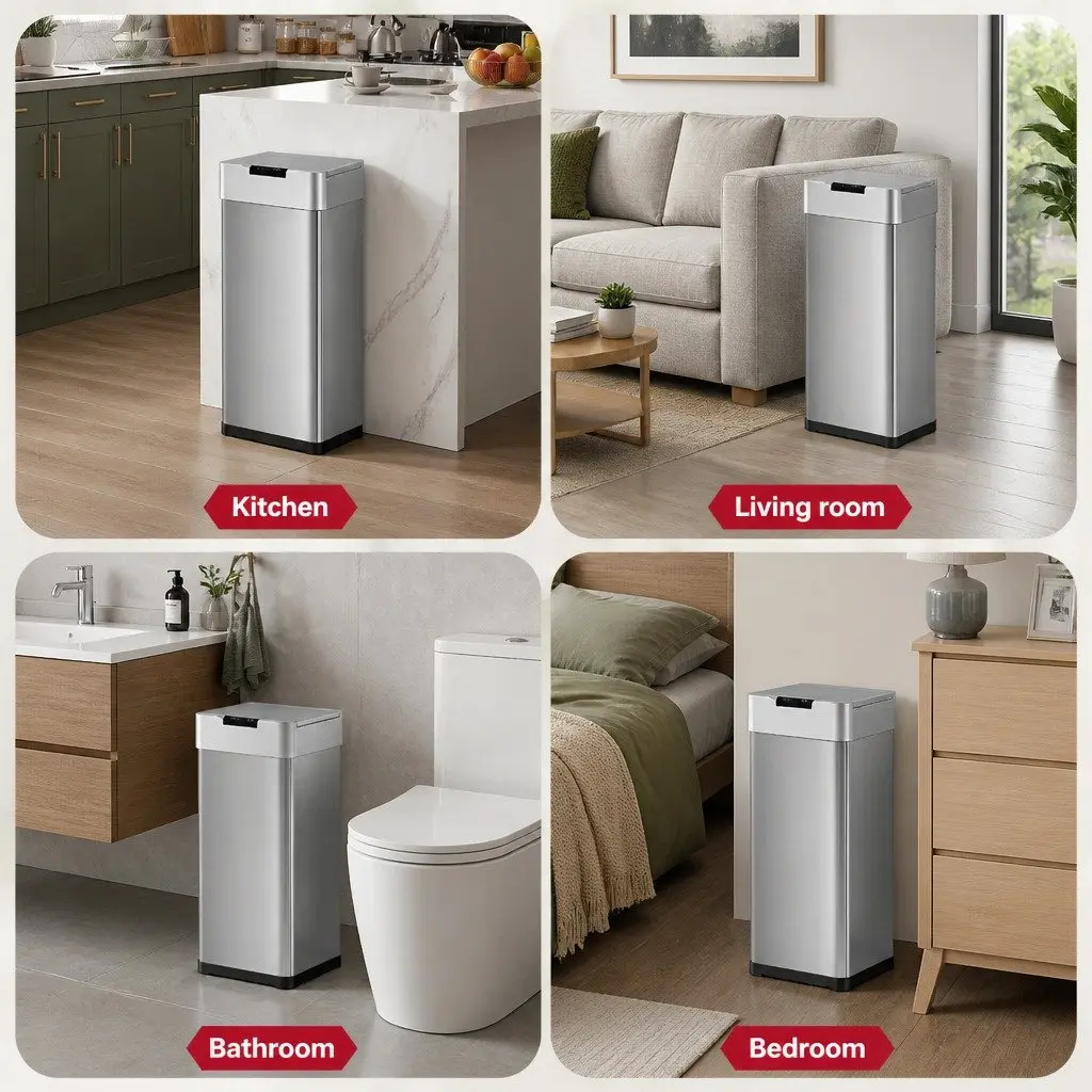 Automatic Trash Can Kitchen 50L Silver