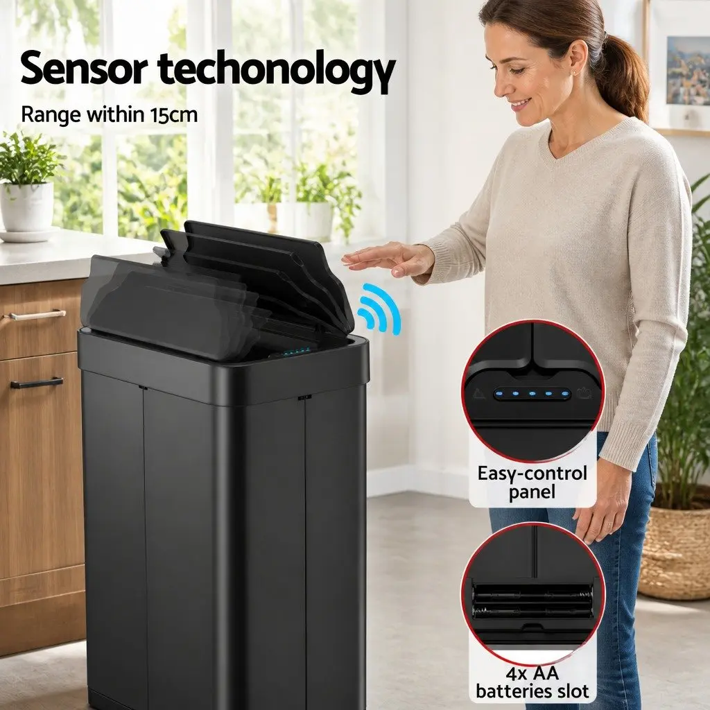 Automatic Sensor Rubbish Bin Kitchen 70L Touchless Slim