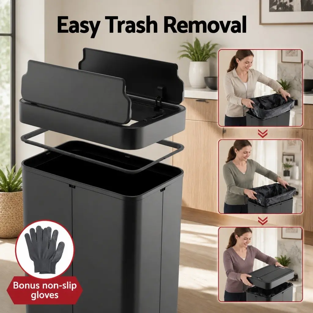 Automatic Sensor Rubbish Bin Kitchen 70L Touchless Slim