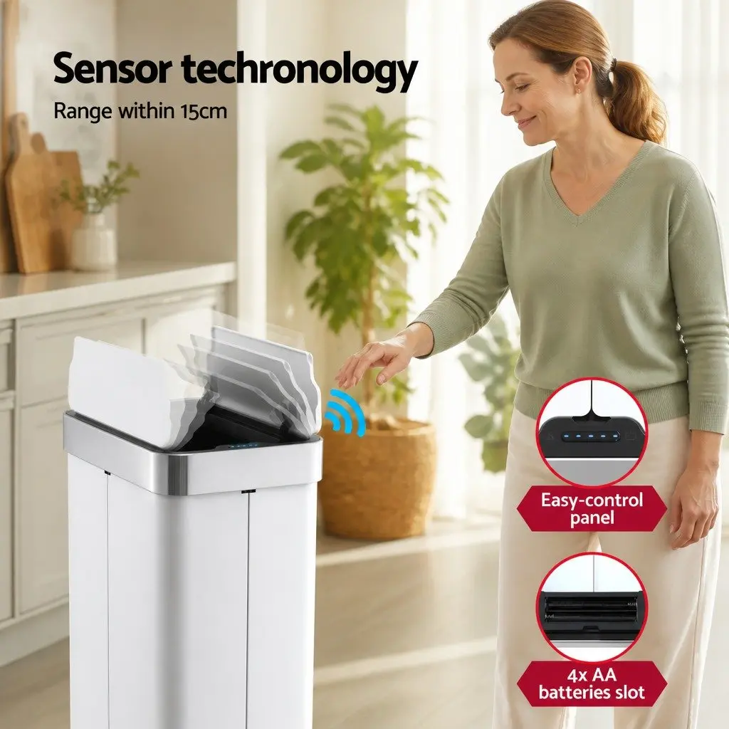 Automatic Sensor Rubbish Bin Kitchen 70L Touchless Hands-Free Waste Can