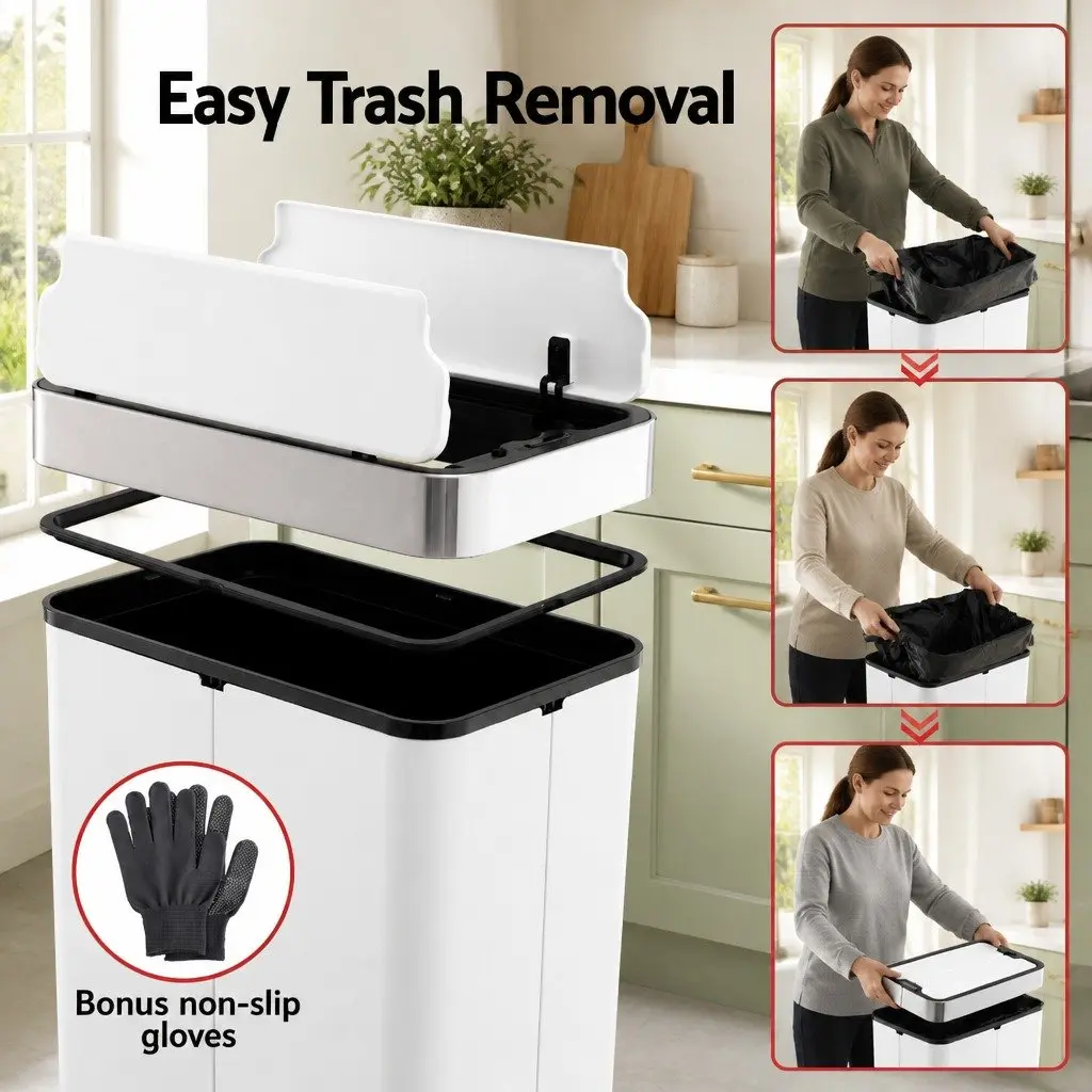 Automatic Sensor Rubbish Bin Kitchen 70L Touchless Hands-Free Waste Can