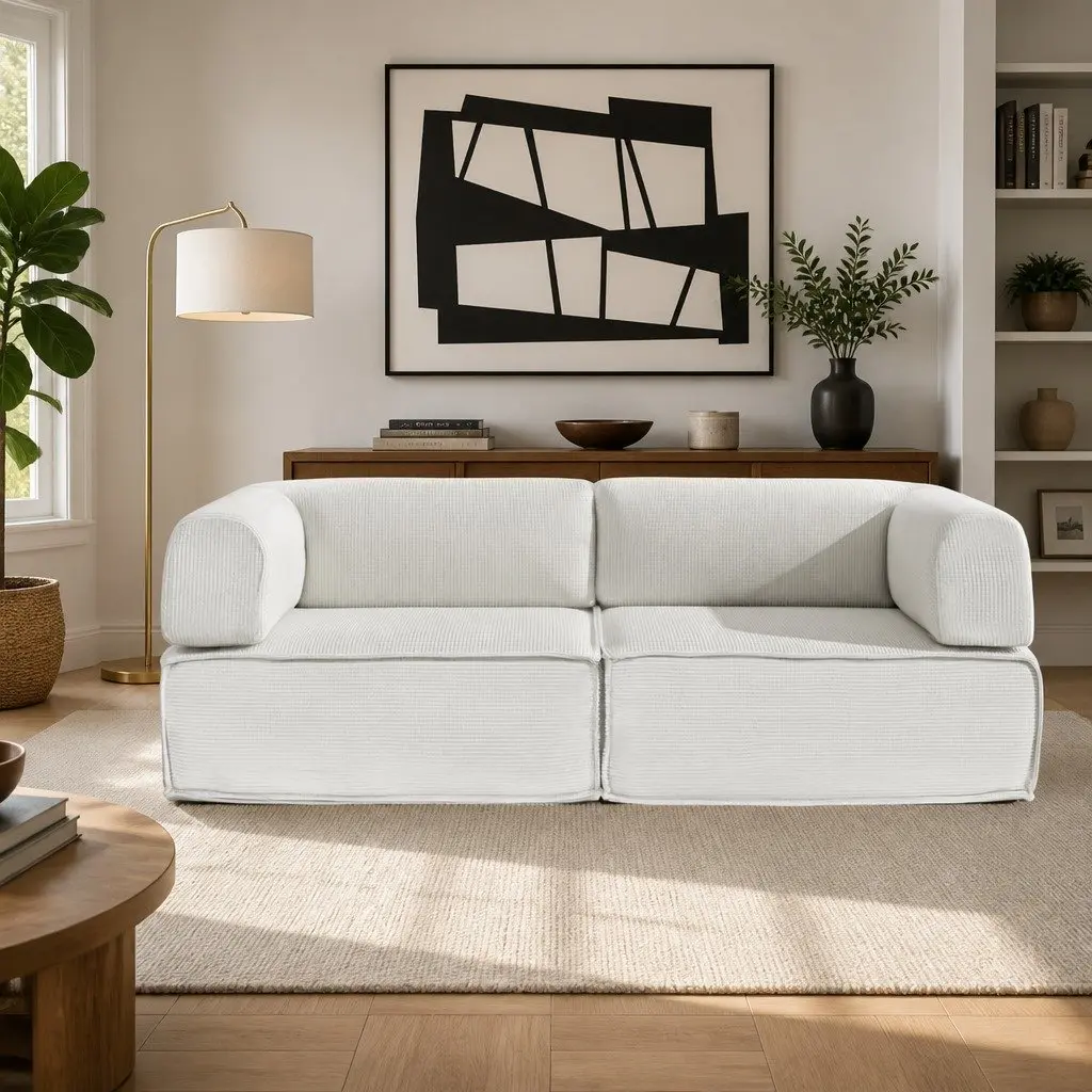 Convertible Folding Sofa Bed in Beige