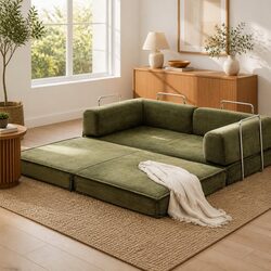 Specifications of the Green 2-Seater Convertible Sofa Bed
