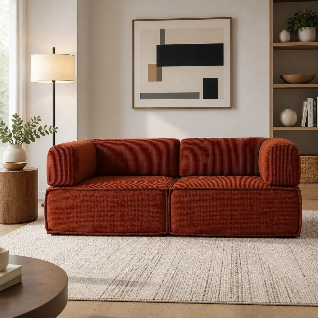 Convertible Sofa Bed in Orange
