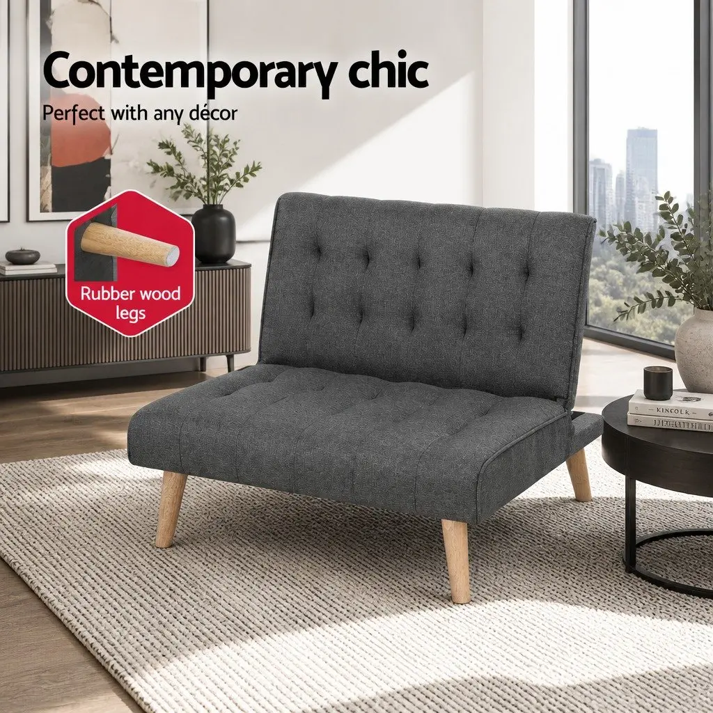 Grey Single Seater Recliner Sofa Bed