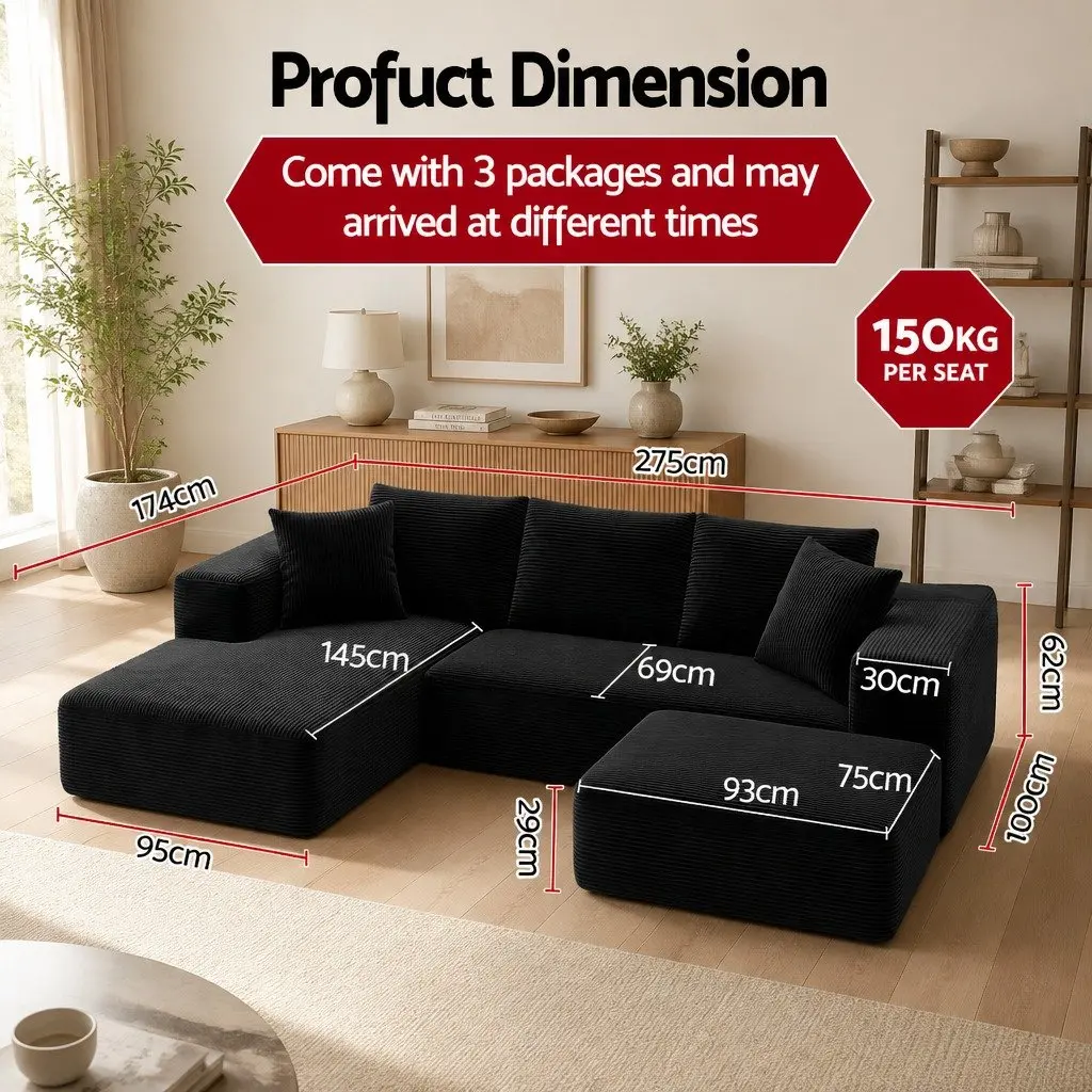 Modular Sofa Bed with Ottoman Seating