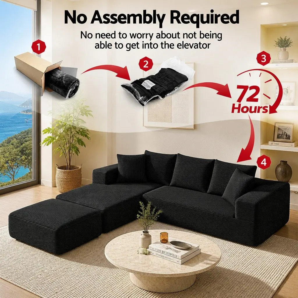 Modular Sofa Bed with Ottoman Seating