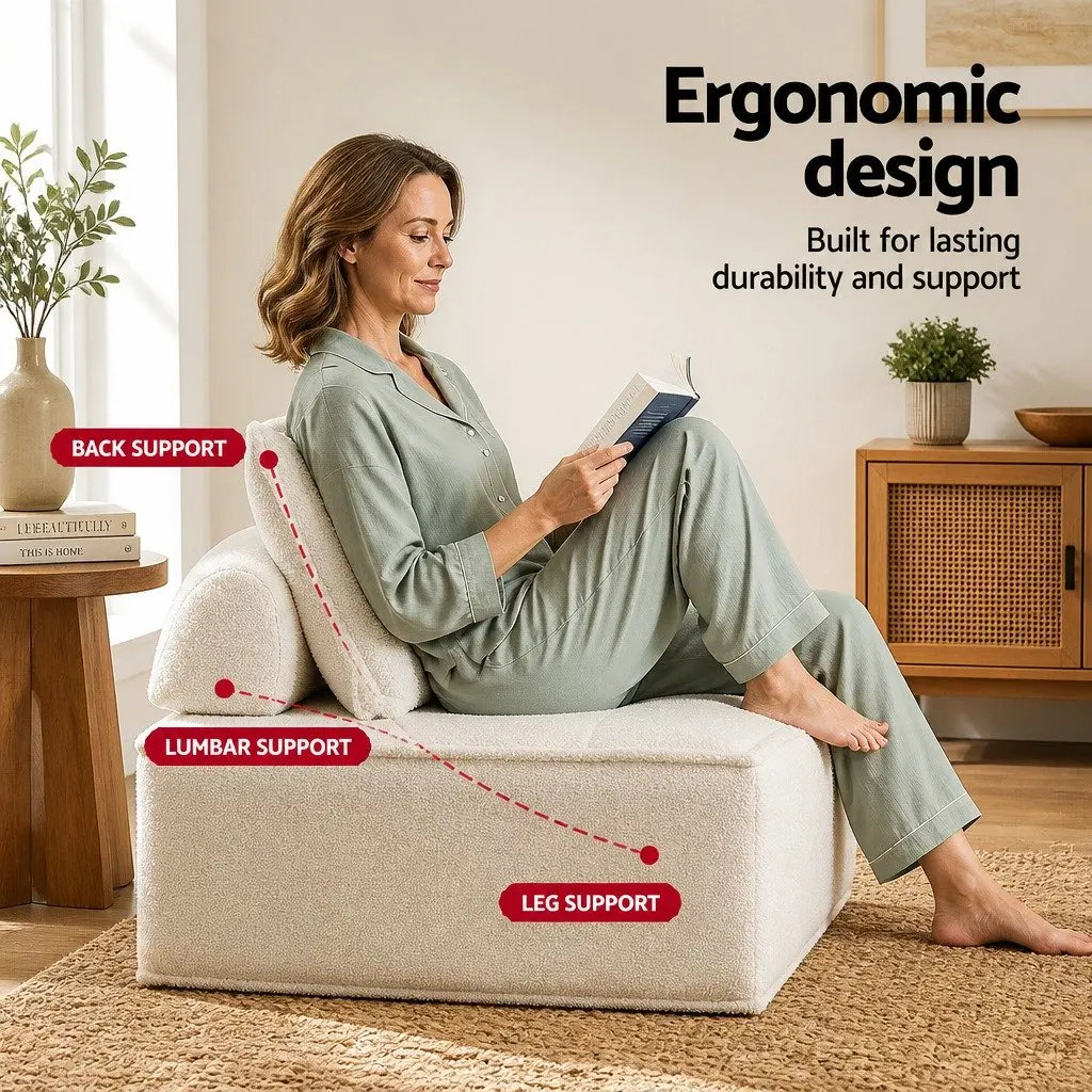 Floor Sofa Lounge Chair for Relaxing Reading Watching Movies White