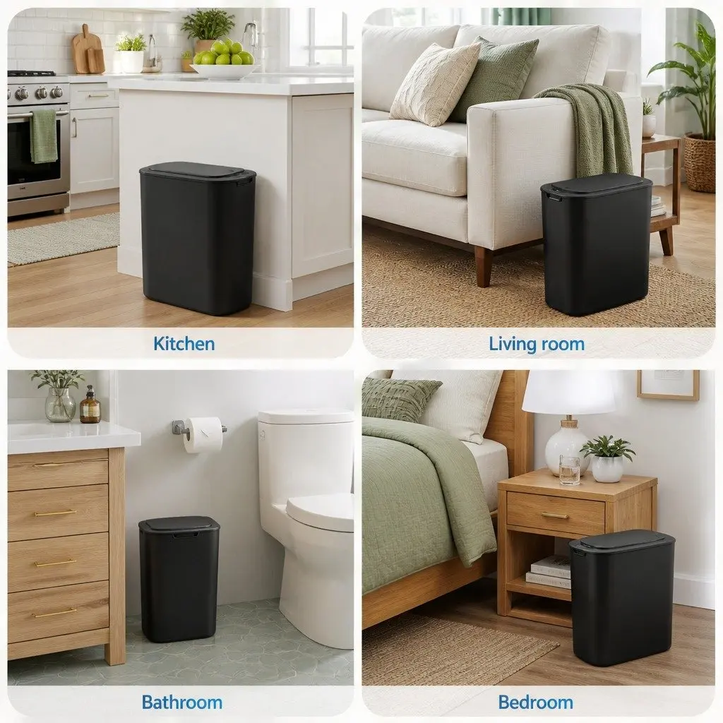 Automatic Motion Sensor Trash Bin Kitchen 11L Black