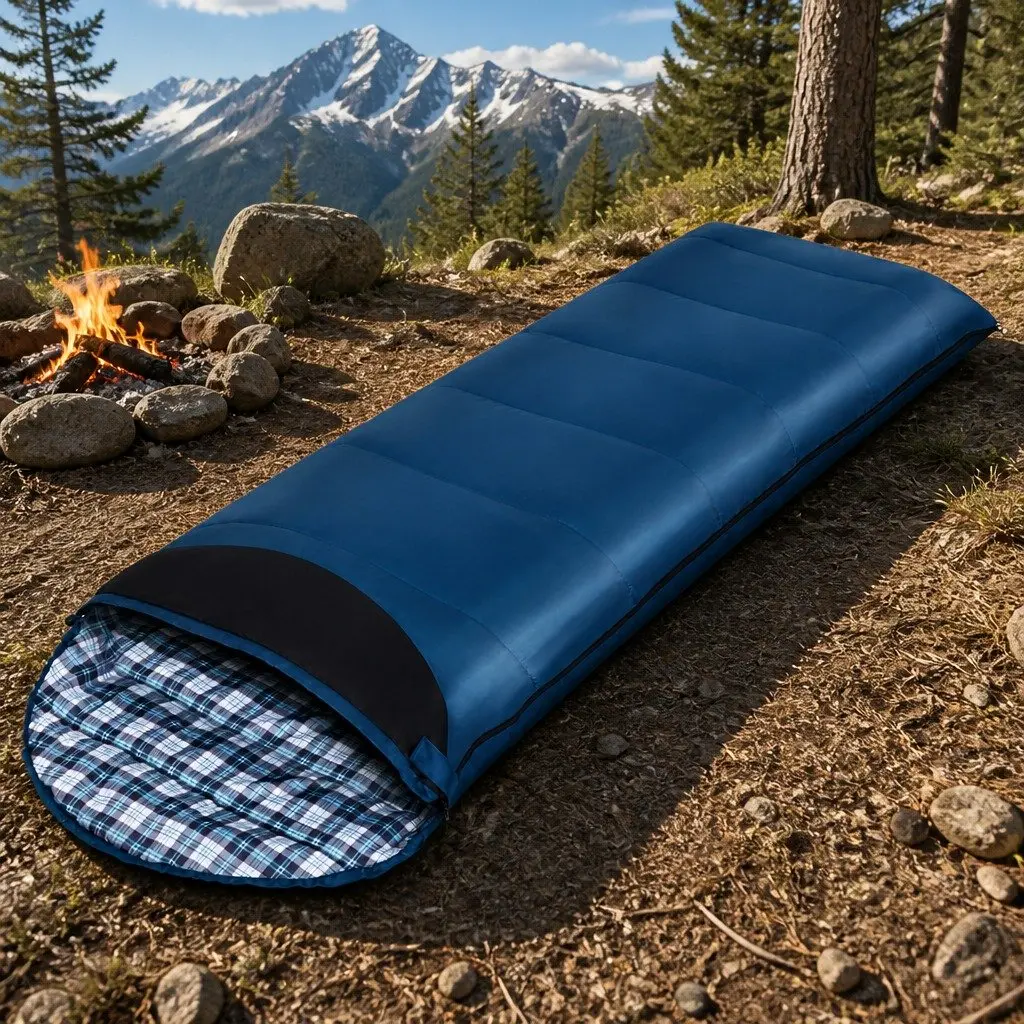 Navy Blue Adult Sleeping Bag for Hiking