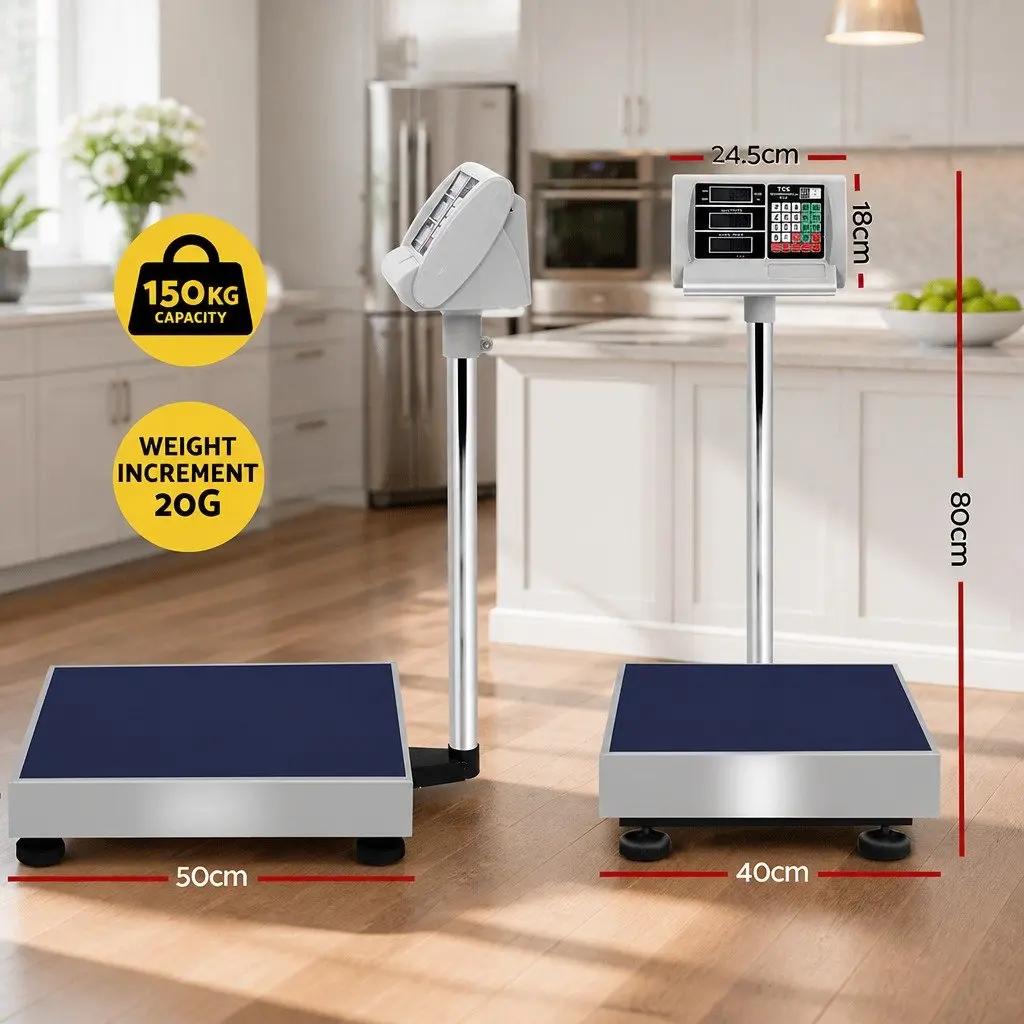 Electronic Platform Scale Kitchen 150kg Stainless Steel 50cm x 40cm
