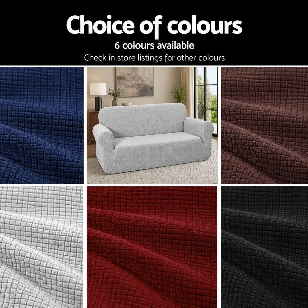 Sofa Cover for 3 Seater Couch High Stretch Grey Polar Fleece Machine Washable