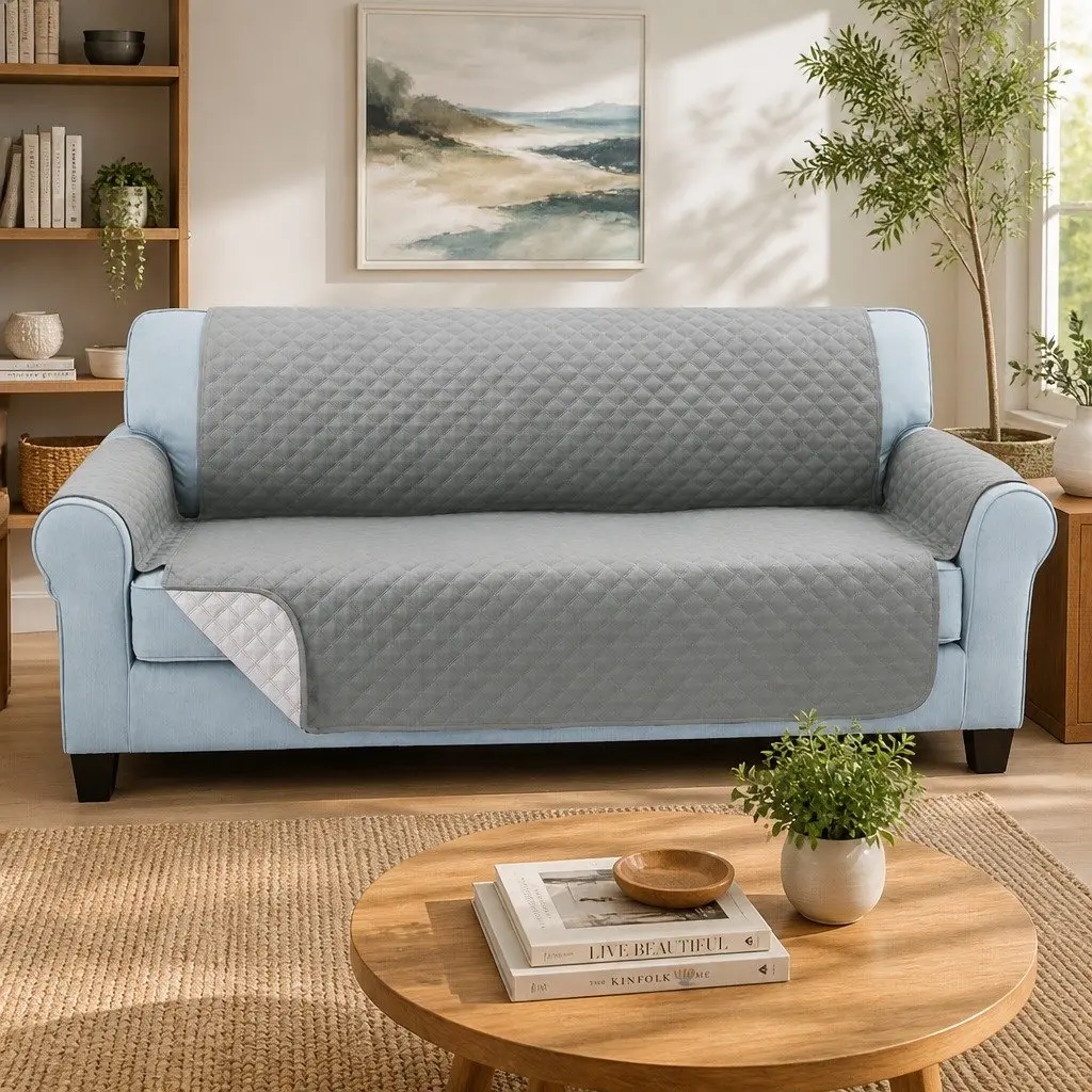 3-Seater Sofa Cover in Grey Microfibre