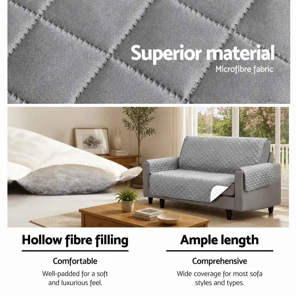 3-Seater Sofa Cover in Grey Microfibre