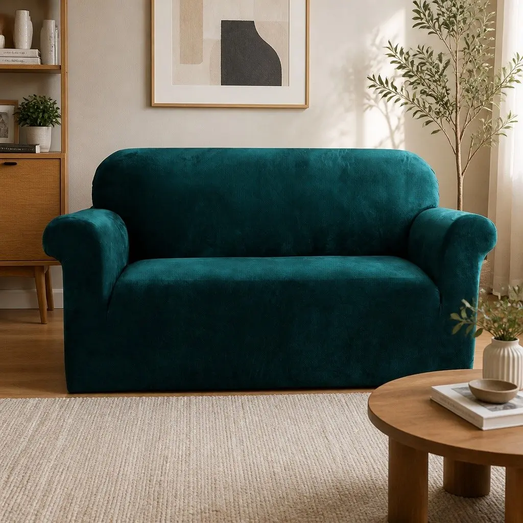 Velvet Green 2 Seater Sofa Cover