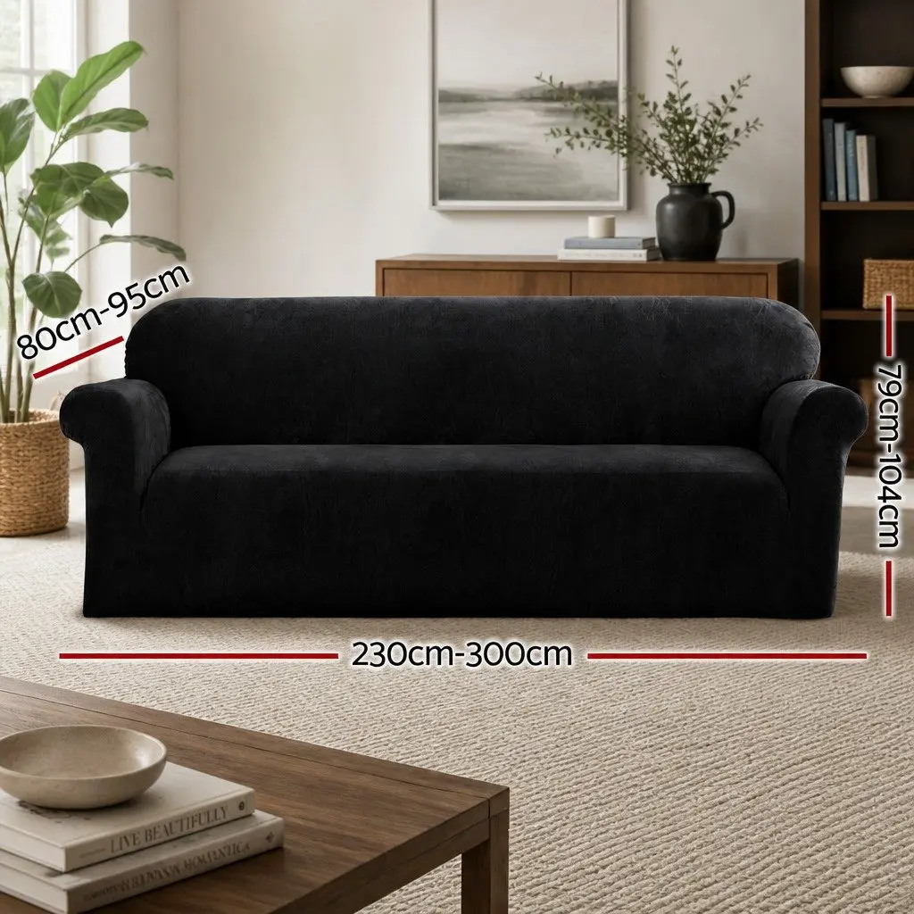 4 Seater Velvet Sofa Protector Couch Cover Stretch Elastic Anti-Slip Machine Washable
