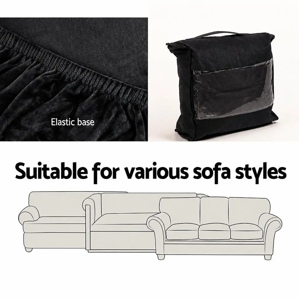 4 Seater Velvet Sofa Protector Couch Cover Stretch Elastic Anti-Slip Machine Washable