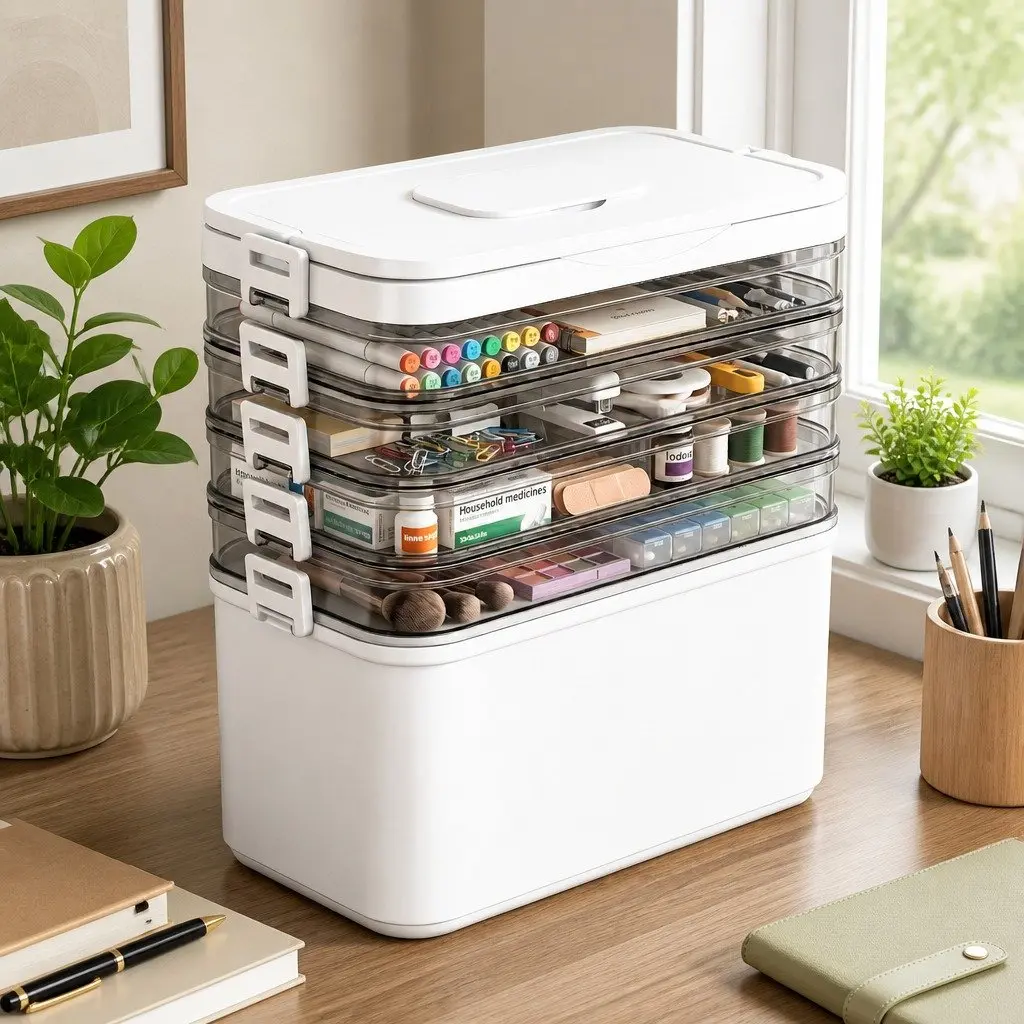 5-Tier Clear Plastic Storage Box