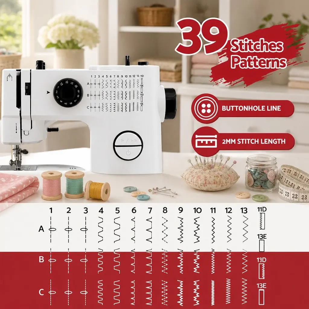 Portable Mini Sewing Machine with 39 Stitches