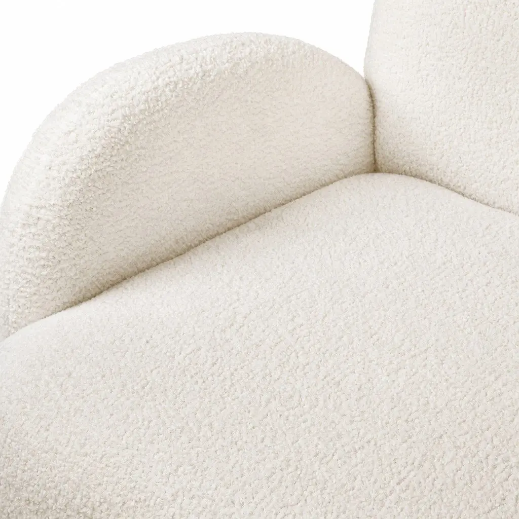 3 Seater Sofa Sherpa Fleece Lounge Couch Modern White Living Room