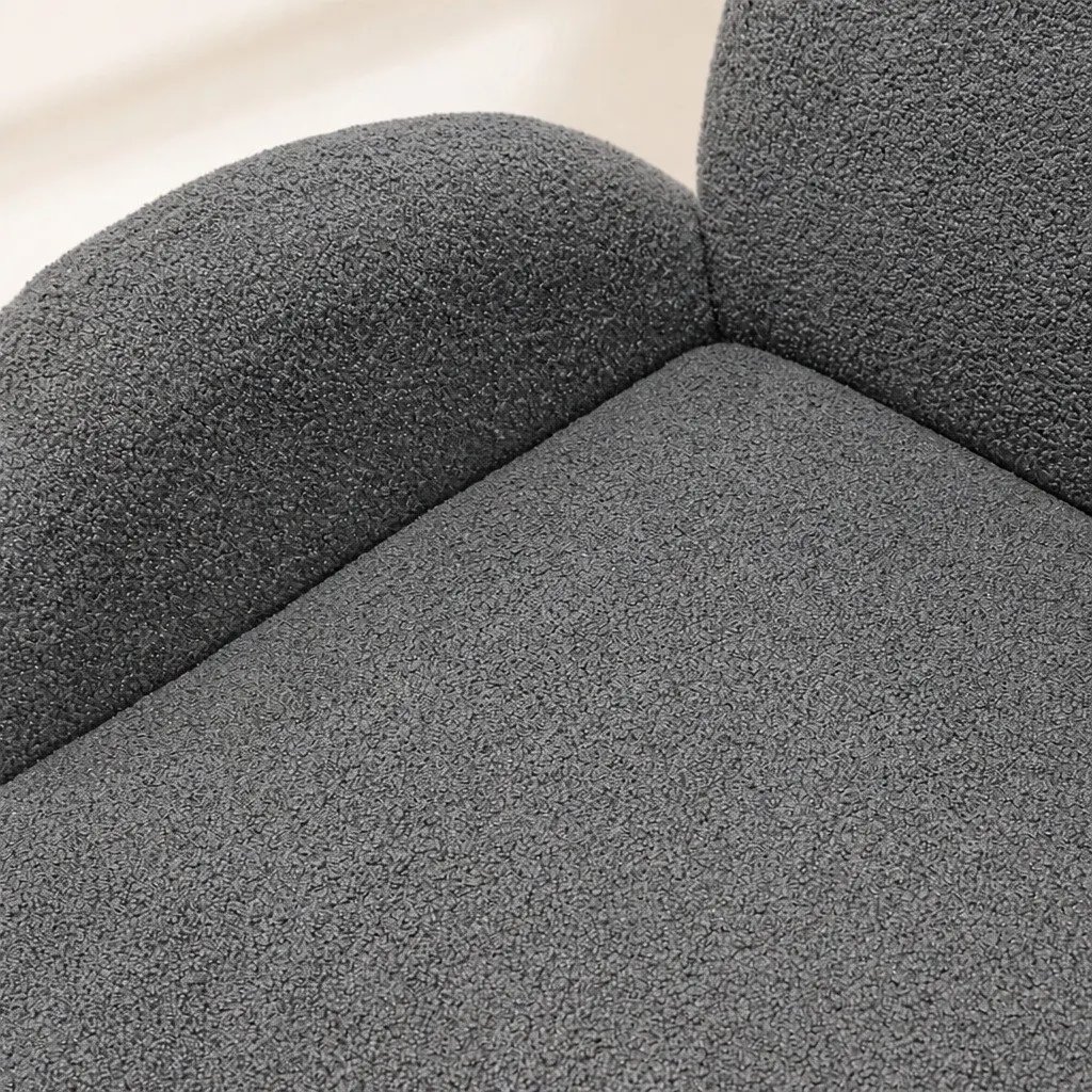 3 Seater Sofa Sherpa Fleece Living Room Furniture Grey