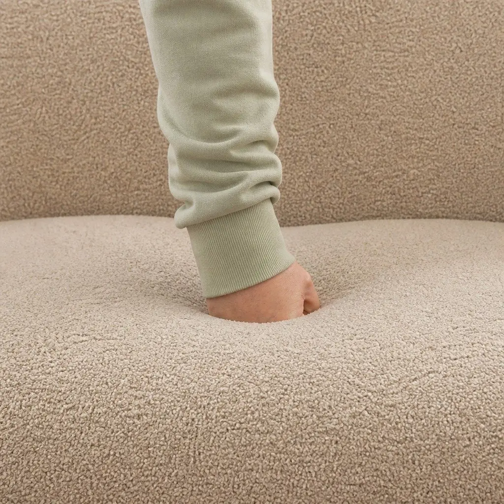 3 Seater Sofa Sherpa Fleece Living Room Furniture Grey