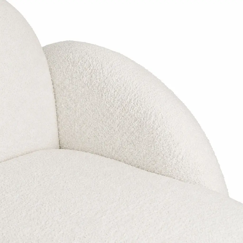 Single Sofa Chair Fleece Upholstered Armchair Lounge Seat White Relax Furniture