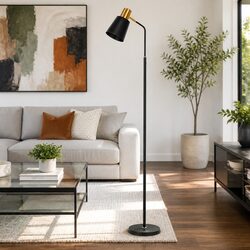 Floor Lamp LED Light Stand Modern Design Living Room Office Reading Black