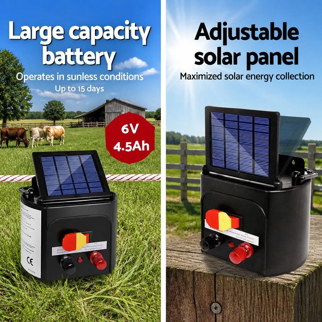 Solar Electric Fence Energiser 3km Livestock Farm Fencing Kit with Polywire