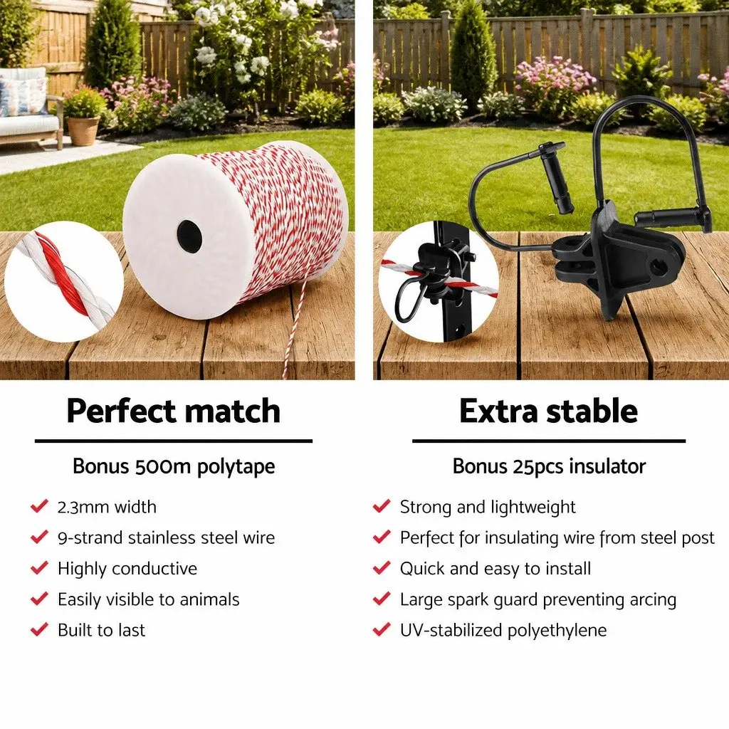 5km Solar Electric Fence Energiser with Key