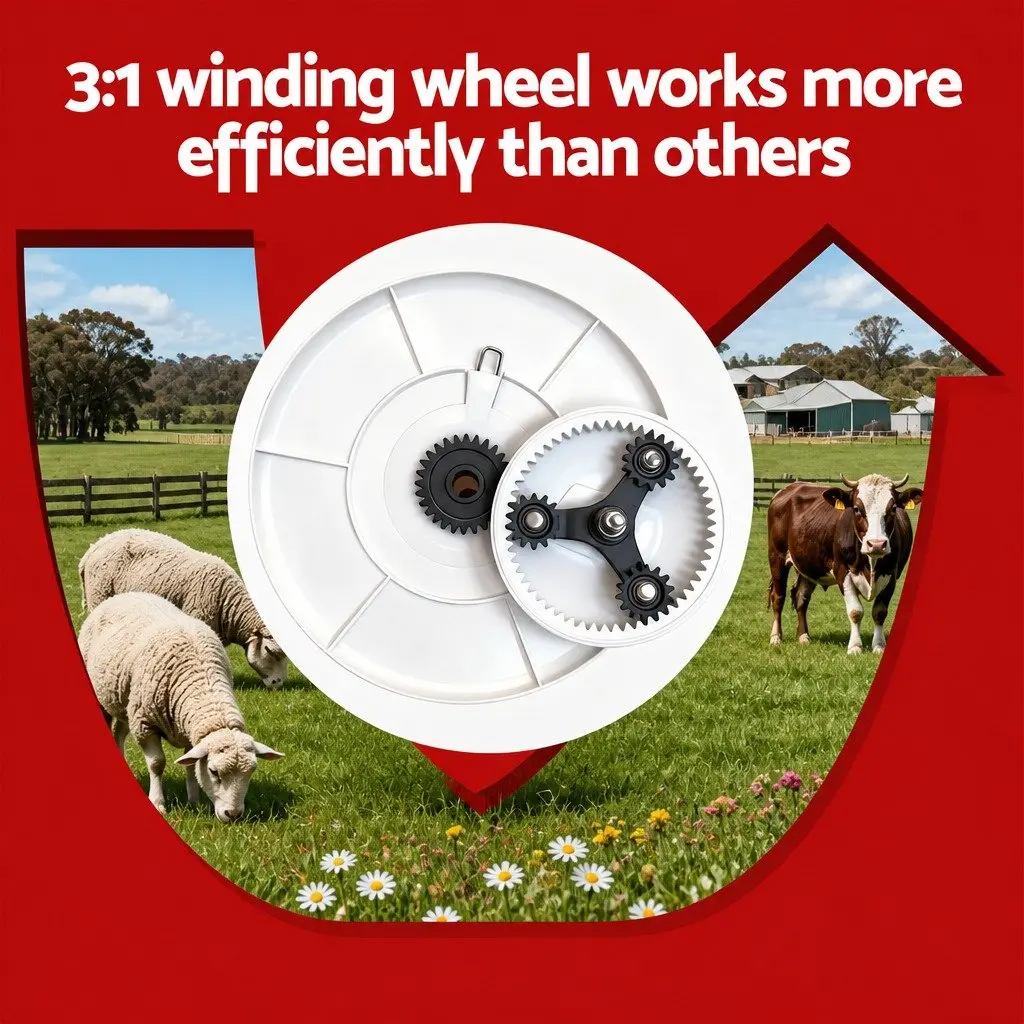 Electric Fence Reel Portable Farm Tool White