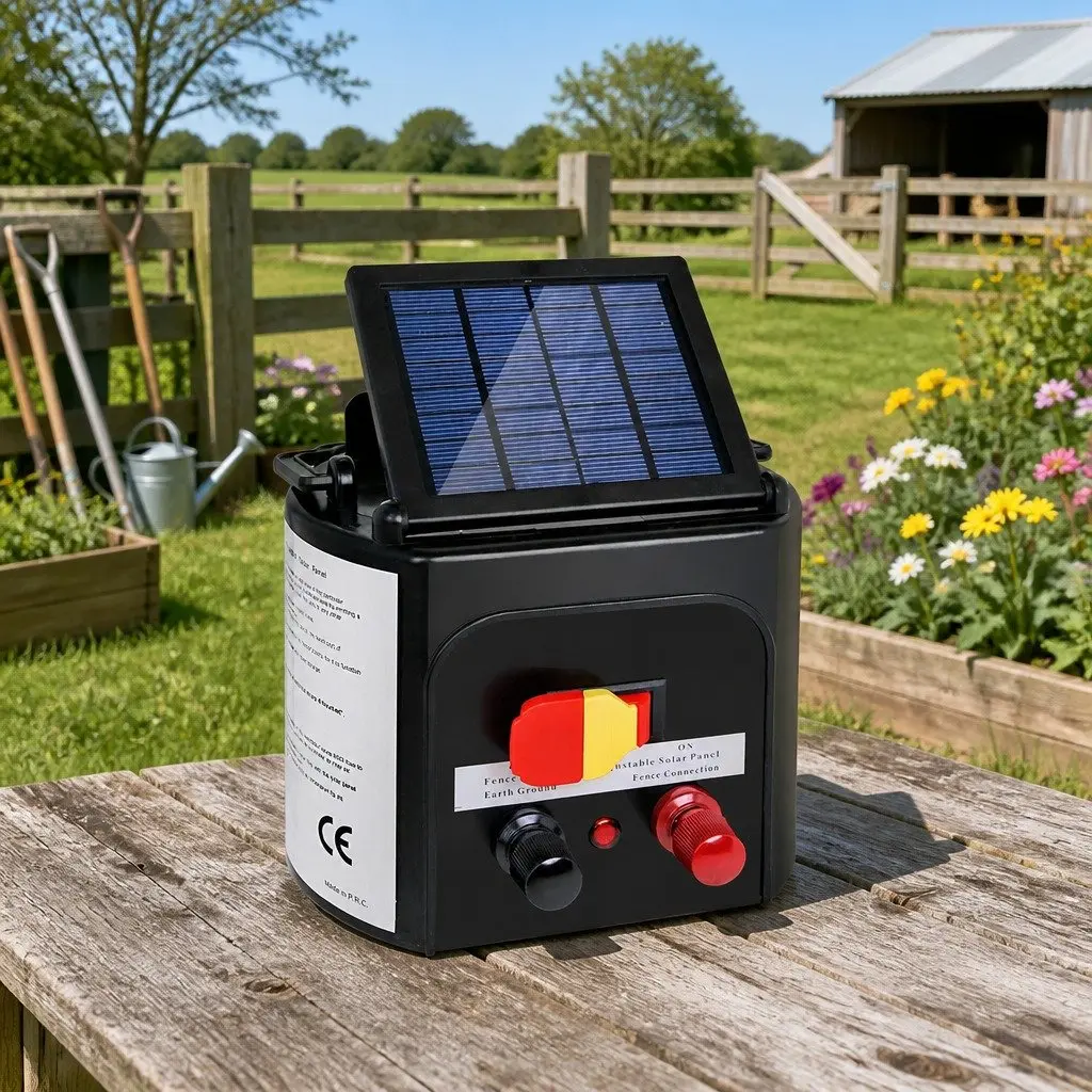 Solar Electric Fence Energiser for Livestock 3km Range 0.1J