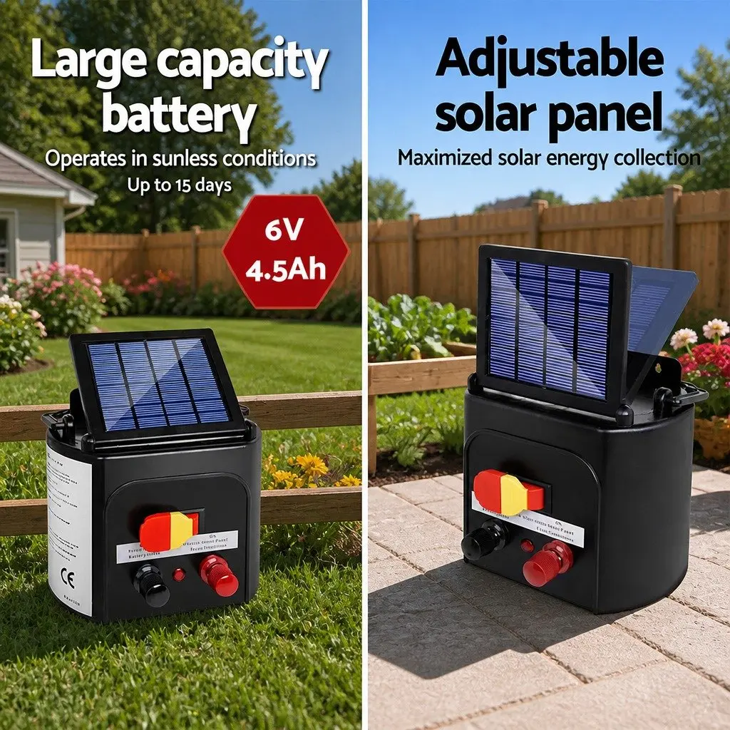 Solar Electric Fence Energiser for Farm Use 5km Waterproof