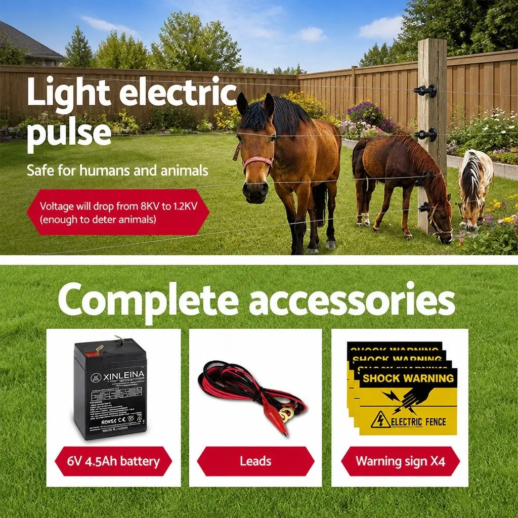 Solar Electric Fence Energiser for Farm Use 5km Waterproof