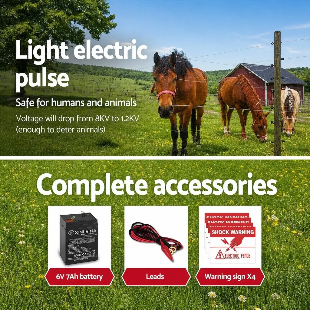 Solar Electric Fence Energiser for Farm Use 8km 0.3J