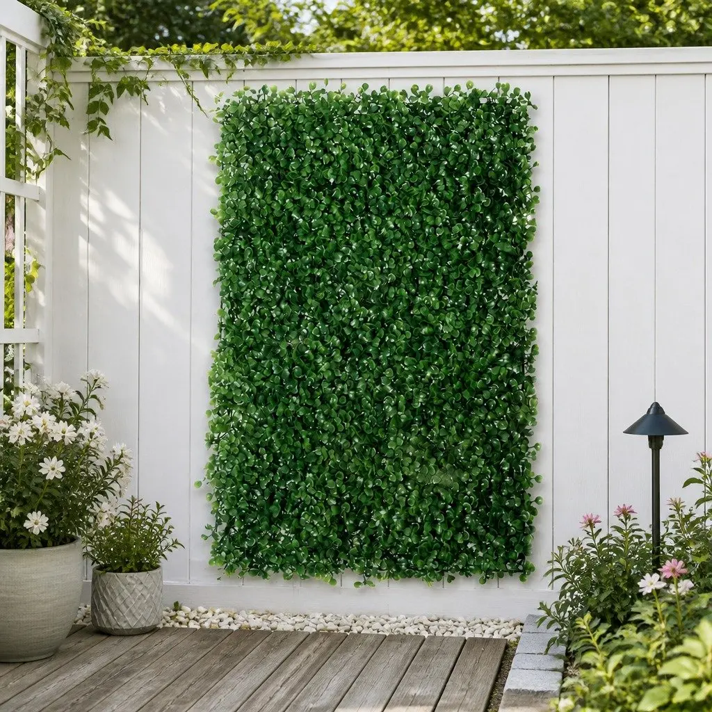 Artificial Boxwood Hedge Panel Indoor Outdoor 60cm x 40cm
