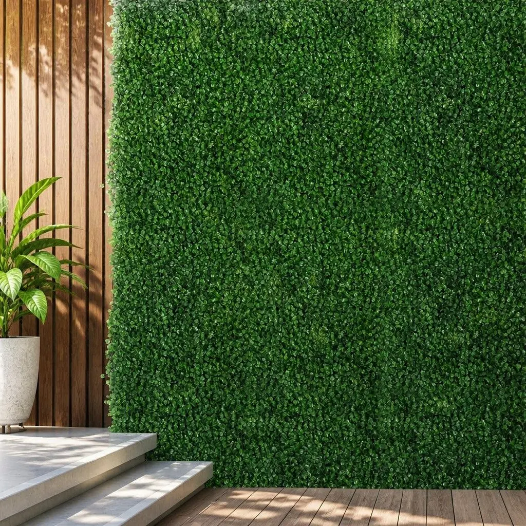 Artificial Boxwood Hedge Panel Indoor Outdoor 60cm x 40cm